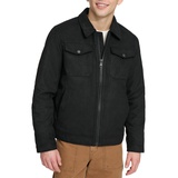 Mens Faux Suede Trucker Jacket