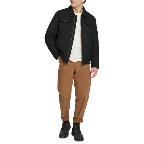 타미힐피거 Mens Faux Suede Trucker Jacket