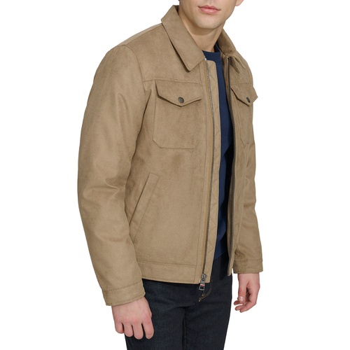 타미힐피거 Mens Faux Suede Trucker Jacket