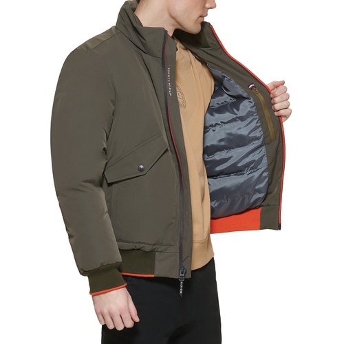 타미힐피거 Mens Flex Performance Zip Front Bomber Jacket