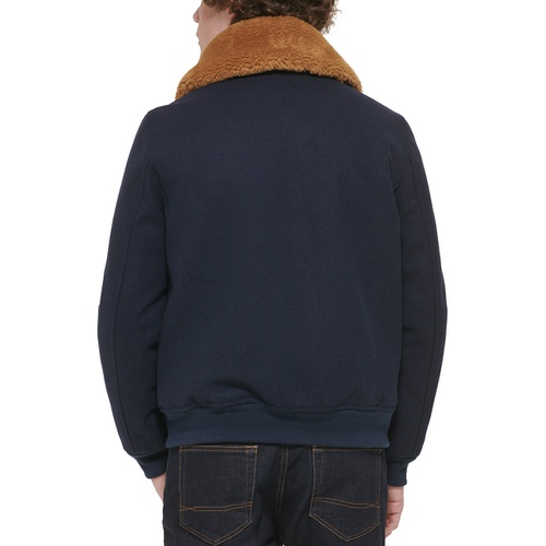 타미힐피거 Mens Faux Fur Collar Bomber Jacket