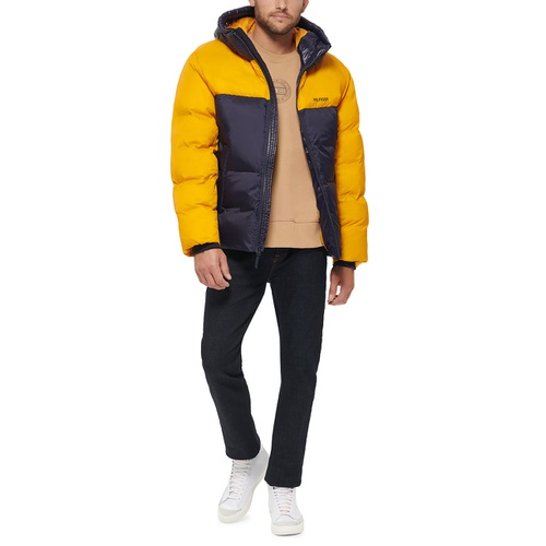 타미힐피거 Mens Colorblock Performance Hooded Puffer Jacket