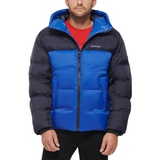 Mens Colorblock Performance Hooded Puffer Jacket