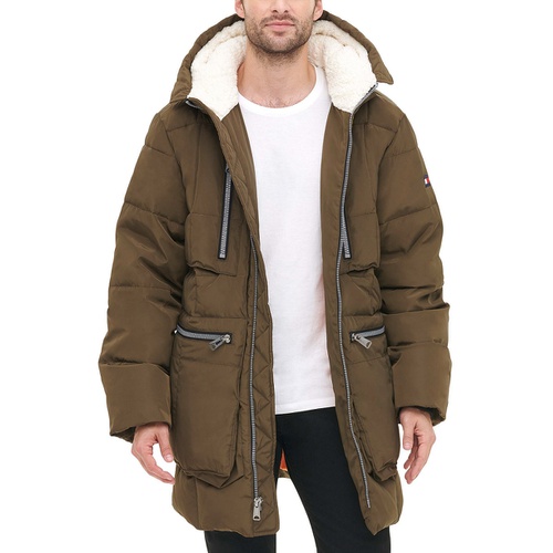 타미힐피거 Men's Hooded Heavyweight Parka Jacket