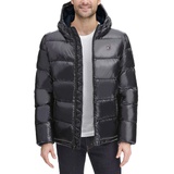 Mens Pearlized Performance Hooded Puffer Coat