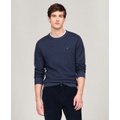 Mens Crewneck Two Tone Cotton Cashmere Sweater