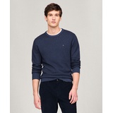 Mens Crewneck Two Tone Cotton Cashmere Sweater