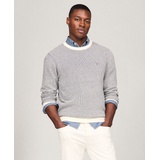 Mens Crewneck Two Tone Cotton Cashmere Sweater