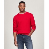 Mens Textured Knit Stripe Crewneck Sweater