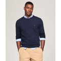 Mens Regular Fit Pima Cotton Cashmere Blend Solid Crewneck Sweater