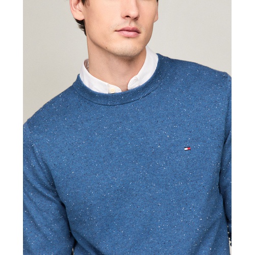 타미힐피거 Mens Regular Fit Pima Cotton Cashmere Blend Solid Crewneck Sweater