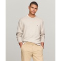 Mens Regular Fit Pima Cotton Cashmere Blend Solid Crewneck Sweater