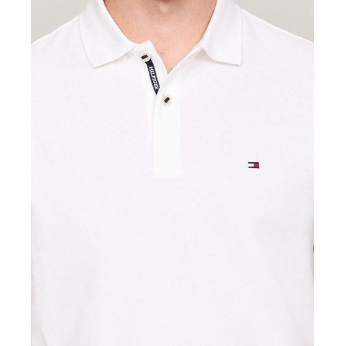 타미힐피거 Mens Regular Fit Stripe Sleeve Polo Shirt