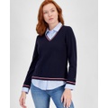 Womens Cornell Sweater & Button Up Shirt