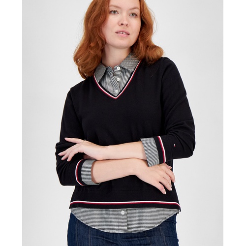 타미힐피거 Womens Cornell Sweater & Button Up Shirt