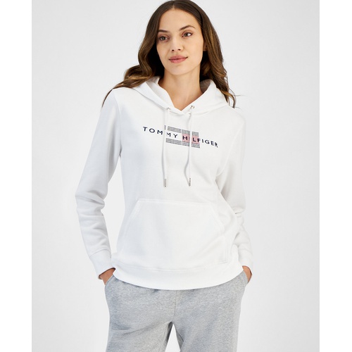 타미힐피거 Womens Logo Graphic Pullover Hoodie