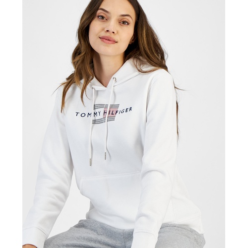 타미힐피거 Womens Logo Graphic Pullover Hoodie