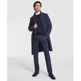 Mens Modern Fit Blue Overcoat