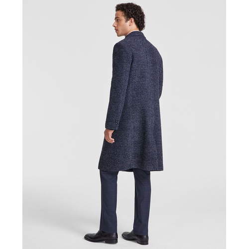 타미힐피거 Mens Modern Fit Blue Overcoat