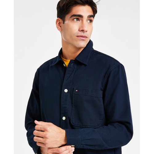 타미힐피거 Mens Twill Utility Shirt Jacket