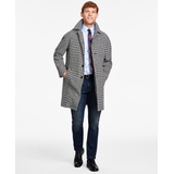 Mens Modern Fit Stretch Water Resistant Houndstooth Overcoat