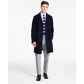 Mens Addison Wool Blend Trim Fit Overcoat