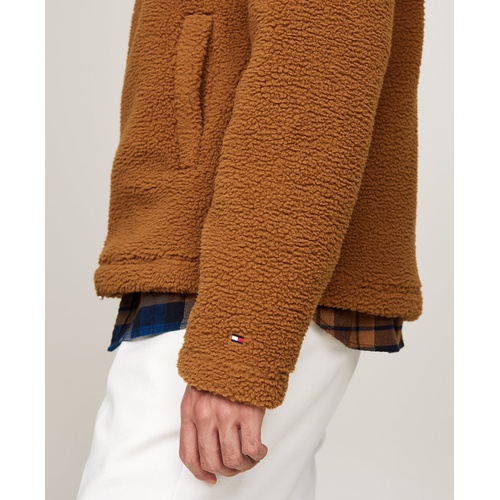 타미힐피거 Mens Monotype Teddy Zip Sweater