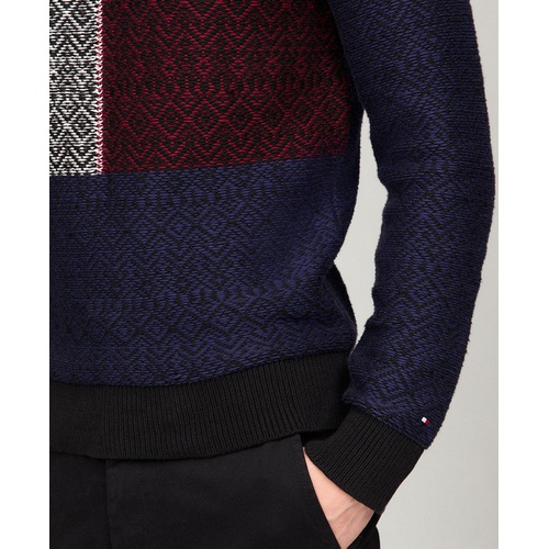 타미힐피거 Mens Fair Isle Flag Crewneck Cotton Sweatert