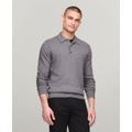 Mens Long Sleeve Polo Cotton Cashmere Sweatert