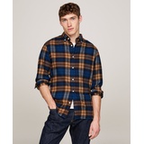 Mens Regular Fit Black Watch Tartan Button Down Shirt