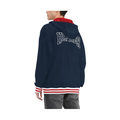 타미힐피거 Mens Navy New England Patriots Aaron Quarter Zip Hoodie