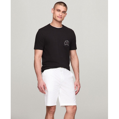 타미힐피거 Mens Short Sleeve Crewneck Arch Pocket T Shirt