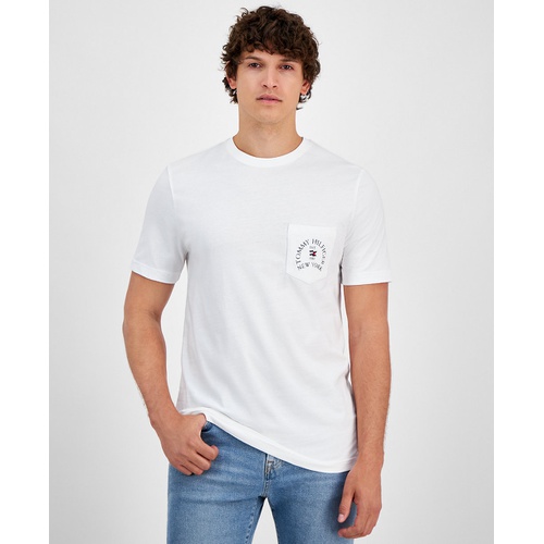 타미힐피거 Mens Short Sleeve Crewneck Arch Pocket T Shirt