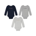 Baby Boy Solid Logo Long Sleeve Bodysuits 3 Piece Set