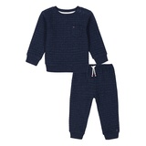 Baby Boy Graph Double Knit Crewneck Sweatshirt And Joggers 2 Piece Set