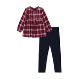 Toddler and Little Girls Plaid Empire Tunic and Ribbed Leggings 2 Piece Set