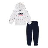 Toddler and Little Girls Printed Fleece Hoodie and Solid Jogger 2 Piece Set