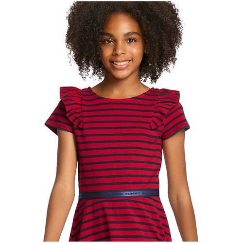 타미힐피거 Toddler and Little Girls Stripe Ruffle Dress