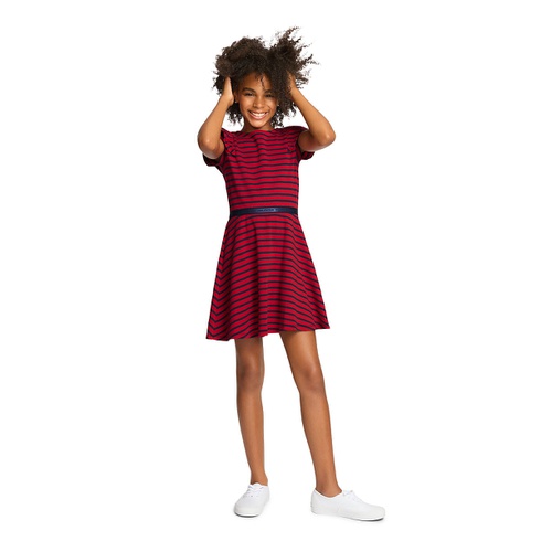 타미힐피거 Toddler and Little Girls Stripe Ruffle Dress