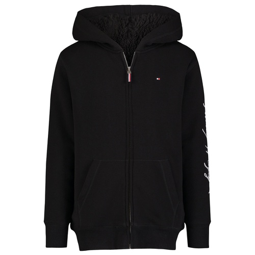 타미힐피거 Toddler and Little Boys Script Full Zip Soft Sherpa Hoodie
