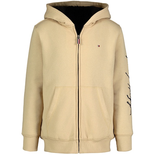 타미힐피거 Toddler and Little Boys Script Full Zip Soft Sherpa Hoodie