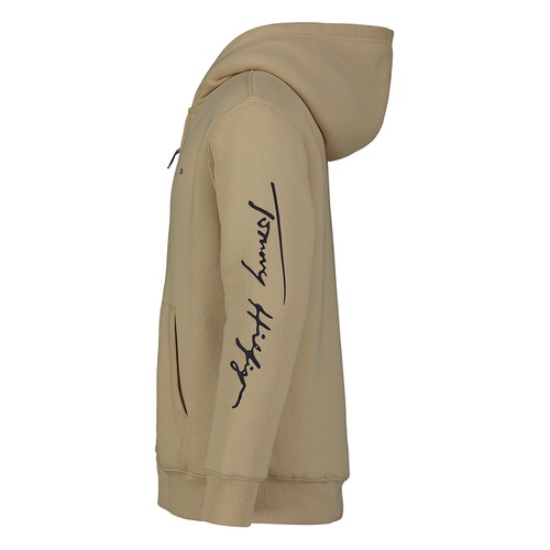 타미힐피거 Big Boys Tommy Script Zip Front Soft Sherpa Hoodie