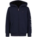 Big Boys Tommy Script Zip Front Soft Sherpa Hoodie