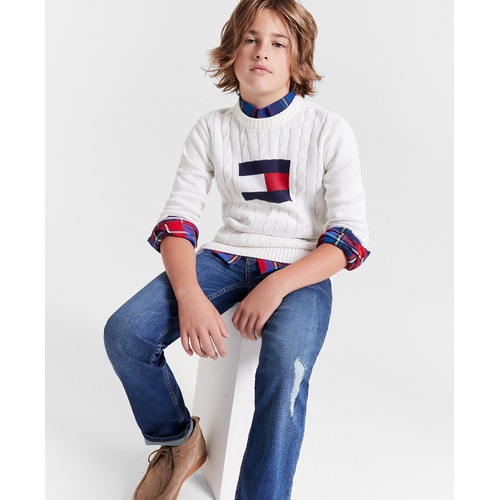 타미힐피거 Toddler and Little Boys Flag Crew Sweater