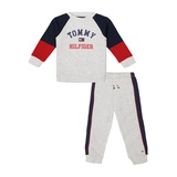 Toddler Boy Heather Colorblock Fleece Sweatsuit 2 Piece Set