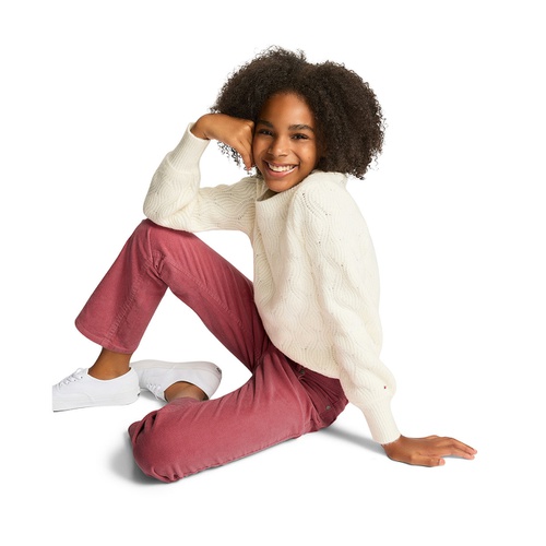 타미힐피거 Big Girls Heritage Pointelle Sweater