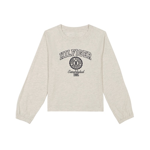 타미힐피거 Big Girls Varsity Embroidered Long Sleeve Tee