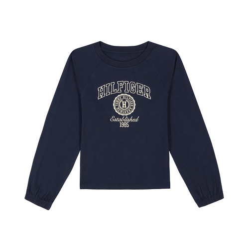타미힐피거 Big Girls Varsity Embroidered Long Sleeve Tee