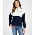 Womens Colorblocked Quarter Zip Sweatshirt