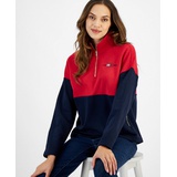 Womens Colorblocked Quarter Zip Sweatshirt